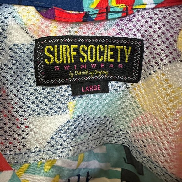 NWT Surf Society Tropical Skulls Lightweight Swim Shirt Men's Size L, Multicolor - Picture 4 of 8